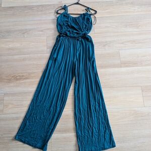 Kaileigh Teal Sleeveless Jumpsuit